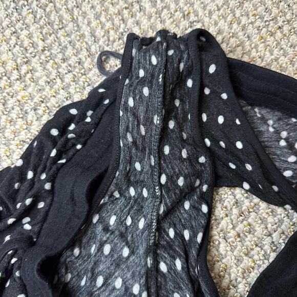 Cute vintage y2k-style ultra low rise polka dot black mini/ micro shorts - Picture 4 of 4